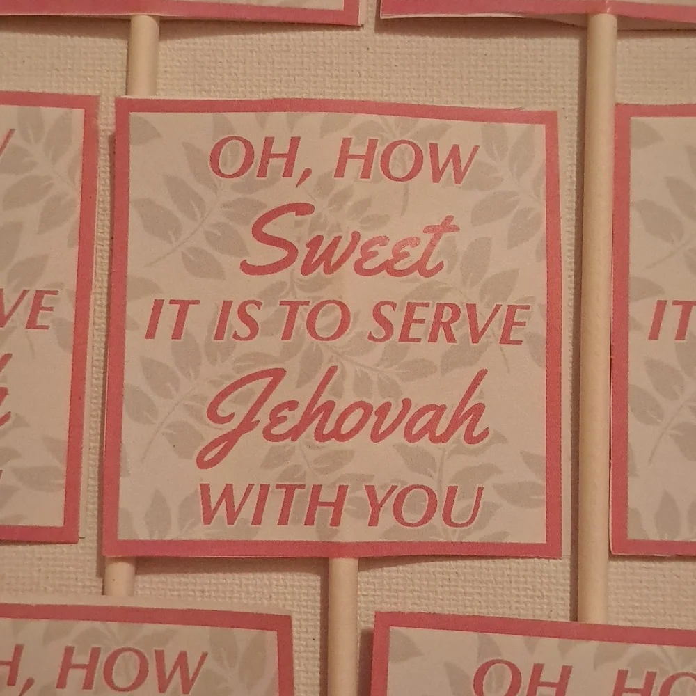 4/$15 🌻 How Sweet It Is To Serve Jehovah With You Handmade 7 JW Cupcake Topper